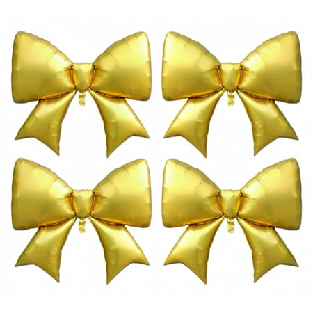 4 Pcs 38 CORNET Inch Giant Gold Bow Balloons Graduation Party Decor/Gold Birthday,Golden Bachelorette Nights,Corporate Celebrations,Hollywood-themed Events, Princess Party Celebration Supplies