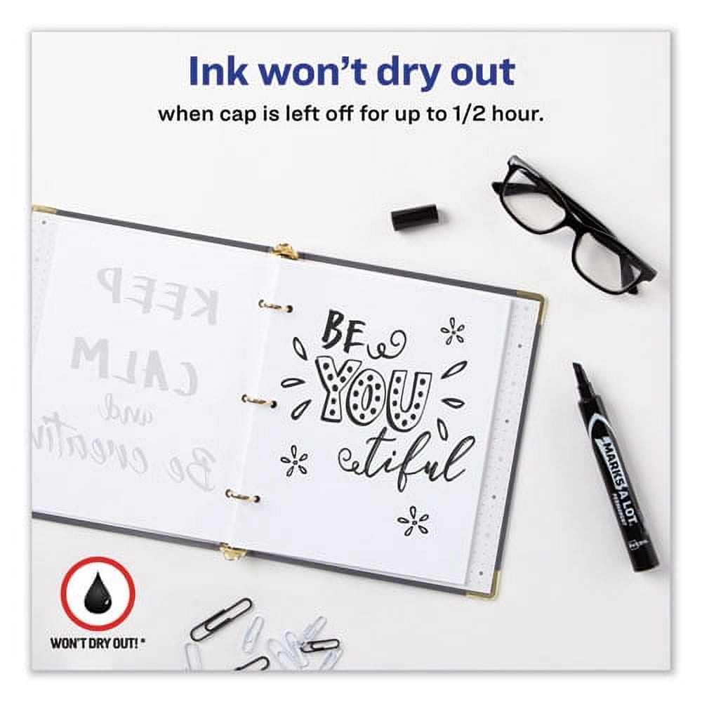 Marks A Lot Large Desk-Style Permanent Marker Value Pack, Broad Chisel Tip, Black, 36/pack (98206) | Bundle of 5 Packs