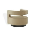 thumbnail image 5 of SAFAVIEH Couture Edgar Modern Velvet Solid Swivel Armchair, Light Brown/Black, 5 of 7