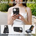 thumbnail image 6 of Allytechgroup iPhone 12 Mini Wallet Case, Ring Holder Stand Cards Slots Shockproof Retro Flip Back Cover Phone Case for Apple iPhone 12 Mini, Black, 6 of 6