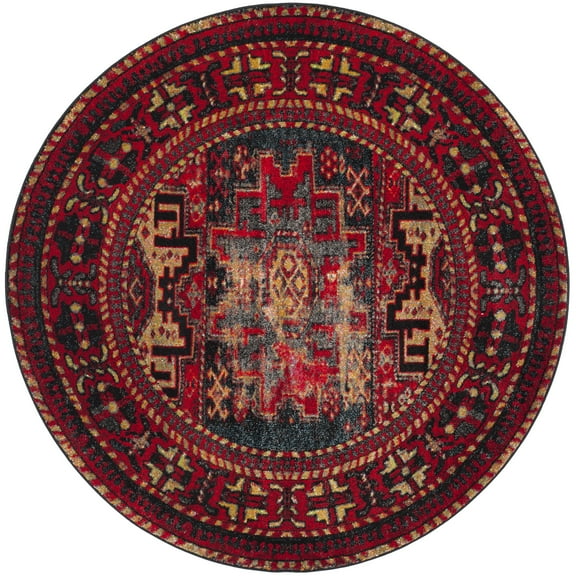 SAFAVIEH Vintage Hamadan Edin Oriental Area Rug, Red/Multi, 12' x 12' Round