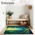 thumbnail image 3 of ODIKA 4'x6' Machine Washable Non-Slip Area Rug, Enchanted Forest Whimsical Woodland Scene High Traffic Rug, Green, 95453, 3 of 7