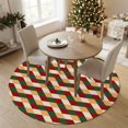 thumbnail image 6 of Festive Christmas Argyle Diamond Washable Round Area Rug 3 ft, Red Green Rhombus Plaid Soft Non‑Slip Rugs Stain Repellent Indoor Mats for Entryway, Bathroom, Bedside, Hallway Nook, 6 of 9