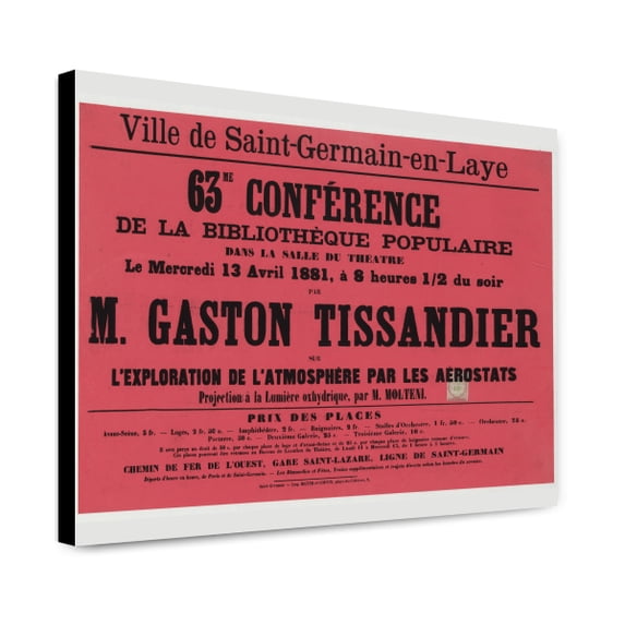 Canvas Print: Ville De Saint-Germain-En-Laye. 63me Conference De La Bibliotheque