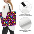 thumbnail image 3 of Balery Colorful Hearts Bolsa Tote Estilo Estético con Cremalleras, Bolsa de Hombro, Bolsa de Compras Grande y Plegable, 3 of 8