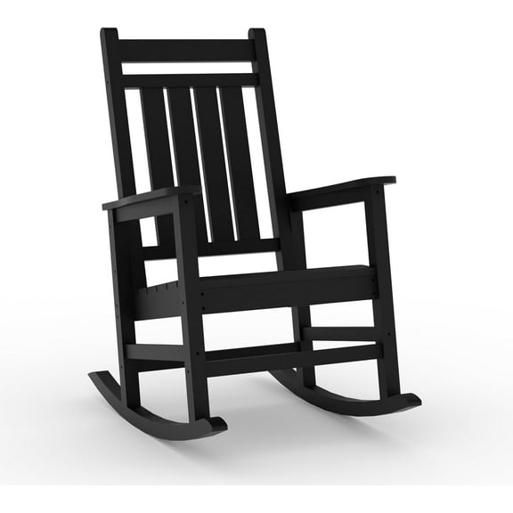 HDPE Oversized Rocking Chairs for Outside, All Weather Resistant Poly Plastic Rocker, High Back Porch Rocker Chair, Heavy Duty Patio Rocking Chairs