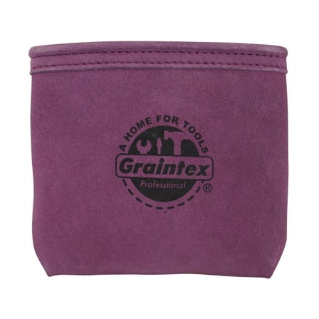 GRAINTEX Nail Pouch with Clip Purple Color Suede Leather for Constructors, Electricians, Plumbers, Handymen