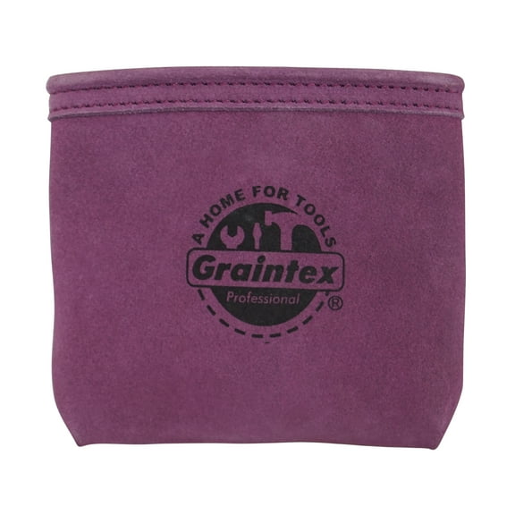 GRAINTEX Nail Pouch with Clip Purple Color Suede Leather for Constructors, Electricians, Plumbers, Handymen