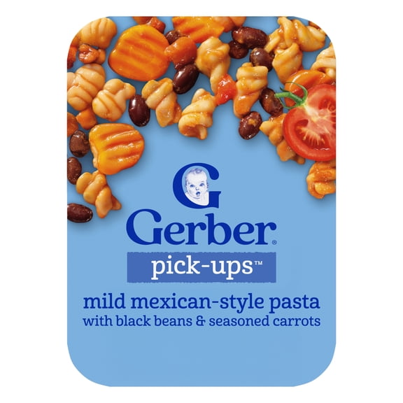 Gerber Stage 3 Baby Food, Mexican-Style Pasta, Pick-Ups, Baby Led Feeding 5.8 oz