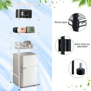 White 4-Tier Adjustable Microwave Rack Over Mini Fridge Storage Shelf