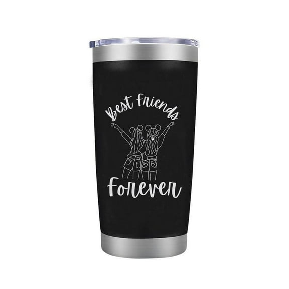 Insulated Coffee Tumbler Laser Engraved Cup with Sliding Lid - Best Friends Forever - Pinky Promise - 20 oz - Gift for Friend Moving Away, BFF Leaving
