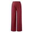 thumbnail image 4 of Women Pants Trendy Solid Pants Plus Size Drawstring Pants Pocket Elastic Waist Pants Loose Wide Leg Pants Harem Pant Long Yoga Pants Summer Pants for Women Casual Lightweight Pant Suits for Women, 4 of 7