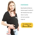 thumbnail image 3 of Acrabros Baby Wrap Carrier,Manos libres portabebés Sling,Ligero,Transpirable,Suavidad,Perfecto para bebés recién nacidos y bebés Regalo de ducha,Negro, 3 of 3