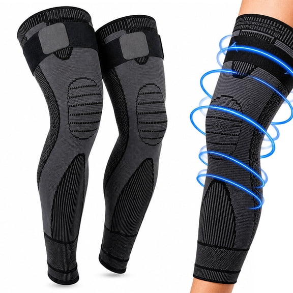 Full Leg Sleeves Long Compression Leg Sleeve Knee Sleeves Protect Leg, for Man Women Basketball, Arthritis Cycling Sport (140-190lb)XL