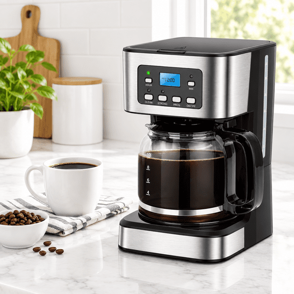 12-cup Coffee Maker Black & Stainless Steel