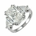 thumbnail image 2 of HeartsAndYou 3ct Radiant Moissanite Trilogy Engagement Ring for Women 18k White Gold over Silver Trillion Accents, 2 of 6