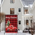 thumbnail image 2 of Mizhona Farmhouse Christmas Garden Flag Xmas Tree Rustic Red Truck Buffalo Plaid Double Sided for Outside Yard Welcome Decoration 28"x40", 2 of 6