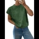 thumbnail image 2 of Suéter Acanalado para Mujer, Cuello Redondo, Corta, Corte Holgado, Tejido Floral, Tops Tipo Jersey. Verde Oscuro S, 2 of 9