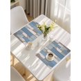 thumbnail image 5 of Blue Wood Grain Placemats Set of 8, Farmhouse Mottled Striped Plank Placemats for Dining Table, Place Mats for Kitchen Tabletop, Waterproof Wipeable Dining Table Mats Set, 5 of 9