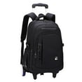 thumbnail image 4 of Mochila con ruedas para ordenador portátil, con correas ajustables, mochila con ruedas para portátil, maleta con ruedas para pasar la noche o hacer Negro 2 ruedas grandes, 4 of 8