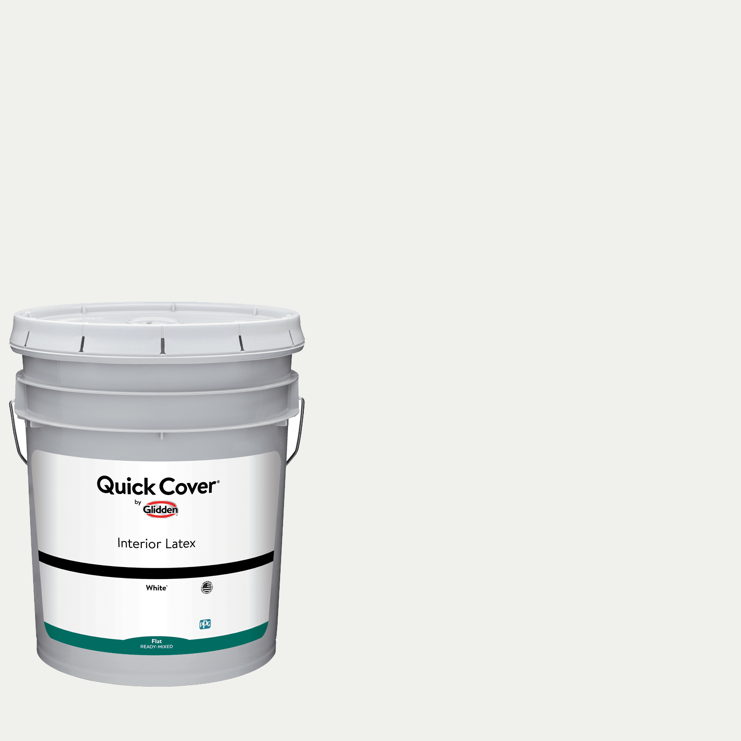 Glidden Quick Cover Interior Latex Paint Flat, White, 5 Gallon