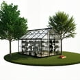 thumbnail image 4 of EASYHAWK 8x10 FT Greenhouse for Outdoors, Polycarbonate Green House with Quick Setup Structure and Roof Vent, Aluminum Large Walk-in Greenhouse for Outside Garden Backyard, Black, 4 of 8