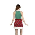 thumbnail image 2 of Jollidays Women's Peppermint Buttons & Bow Ugly Christmas Sweater Dress, 2 of 5