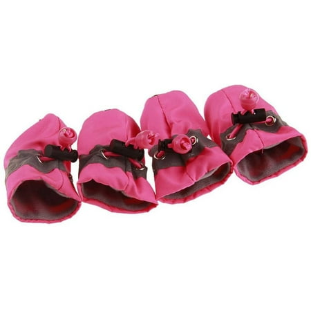 Pet Boots 4Pcs/Set Dog Cat Winter Warm Rain Boots Protective Pet Sports Anti-Slip Shoes Pet Boots Pink 4