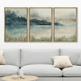 thumbnail image 2 of IDEA4WALL Framed Canvas Print Wall Art Set of 3 Dusk Hues Abstract Watercolor Peaceful Lake Abstract Landscape Nature Wilderness Geometric Wall Decorative for Rooms - Natural 16"x24"x3, 2 of 5