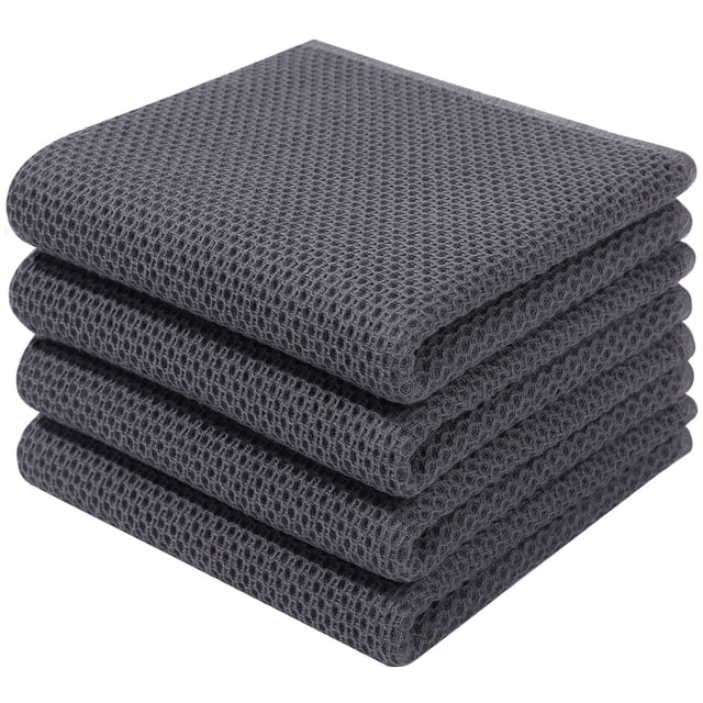Paños de cocina Homaxy Waffle Weave, 100% algodón, paquete de 4
