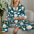thumbnail image 6 of Honeii Sweet Dream Lamb print Women's Pajama Sets Long Sleeve Button Down Sleepwear Nightwear Soft Pjs Lounge Sets-XX-Large, 6 of 7