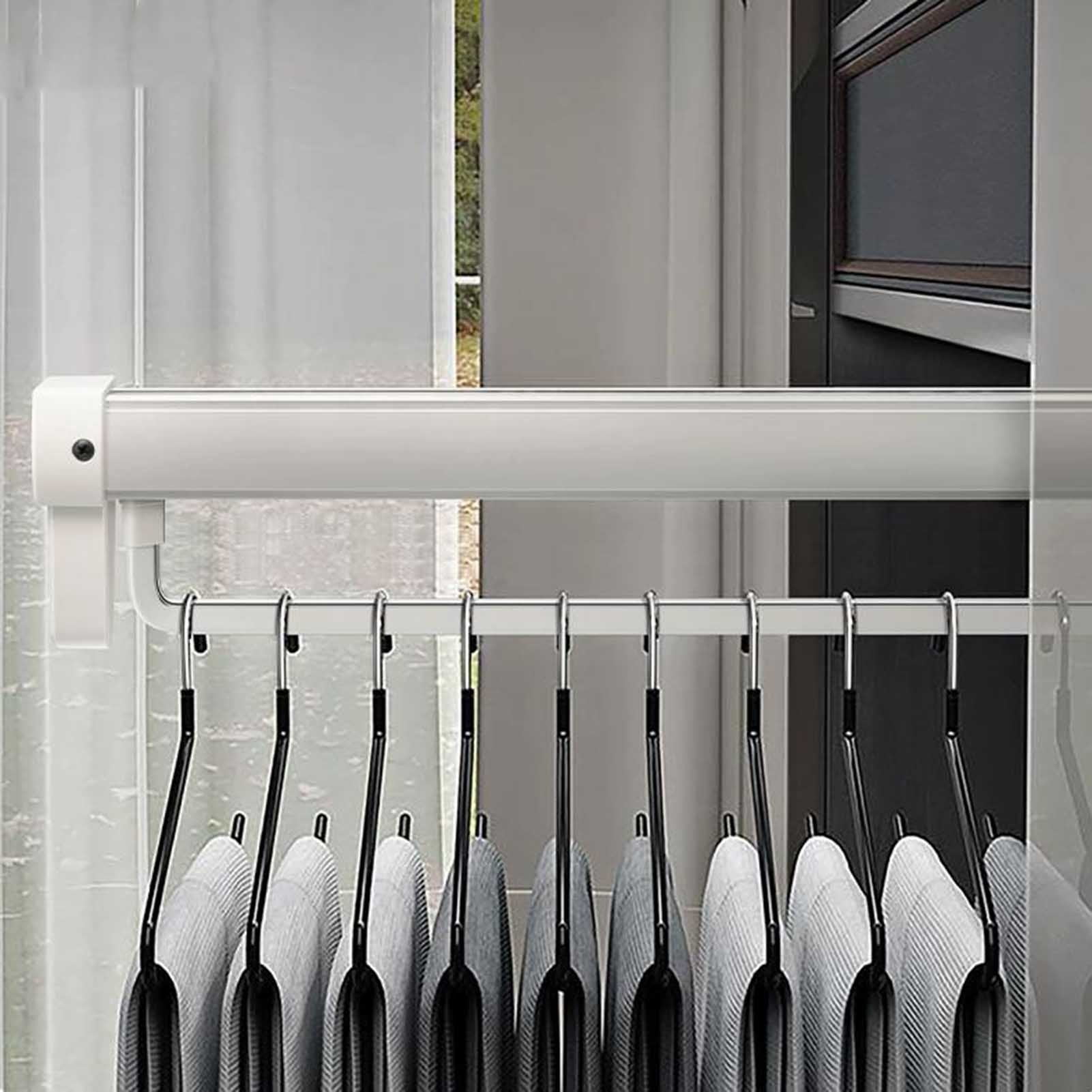 Extendable Clothes Rail,Closet Organizer Rack for Pants and Coat, Sliding Wardrobe Closet Rod, Adjustable Sliding Wardrobe Clothes Hanger, 25-55cm