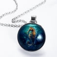 thumbnail image 2 of Hippocampus Glass Circular Pendant Necklace - Stylish Jewelry Necklaces for Women, 2 of 5