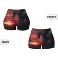 thumbnail image 5 of Lsque Lone Rider Under Red Sky Pattern High Waisted Biker Shorts for Women-Tummy Control Fitness Athletic Workout Running Yoga Gym Shorts,Moisture-Wicking-Small, 5 of 9