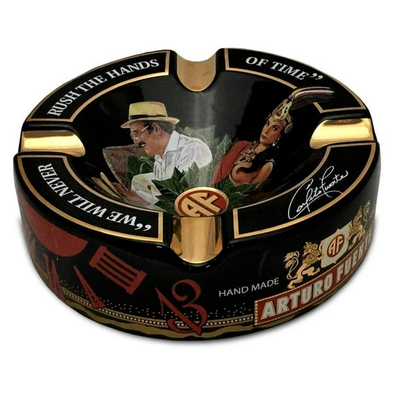 Limited Edition Large 8.75" Drevy Porcelain Cigar Ashtray Black