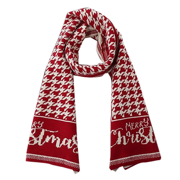 AWZXDE Cozy Winter Print Scarf Soft Warm Fashion Holiday Festive Patterns Ideal Cold Weather Accessory Red