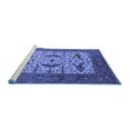 thumbnail image 2 of Ahgly Company Machine Washable Indoor Rectangle Oriental Blue Industrial Area Rugs, 2' x 3', 2 of 4
