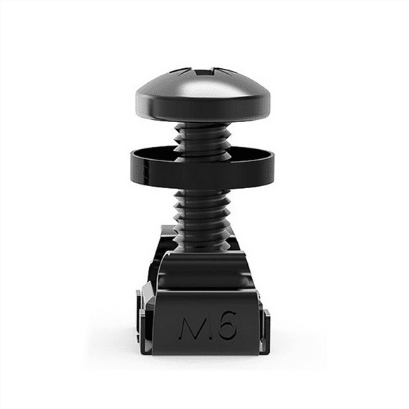 50pcs M6x16mm Cabinet Screws Rack Mount Cage Nuts Screw Washers for Server Chassis Distribution Shelves Routers,Black