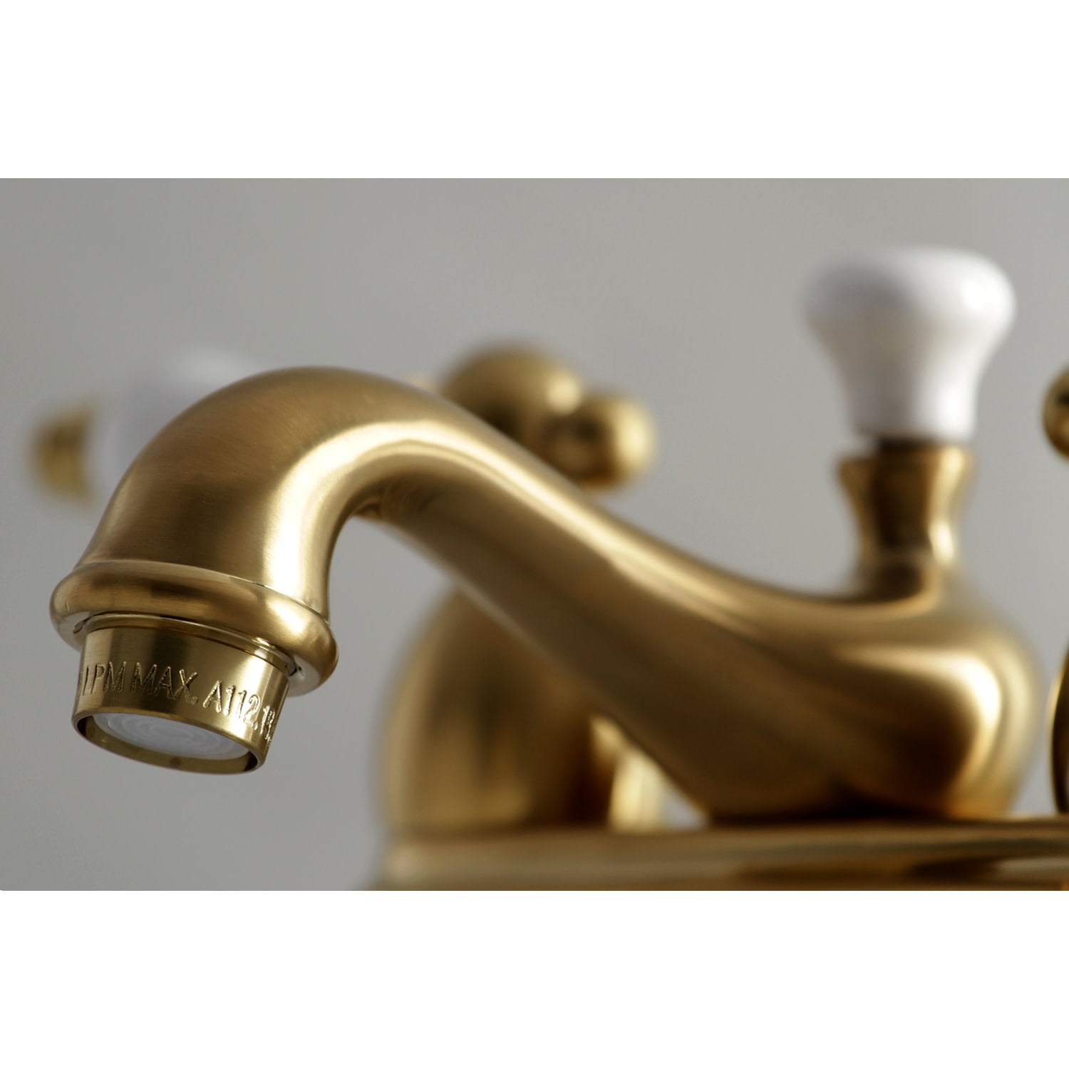 Kingston Brass KS3607PL 4 in. Centerset Bathroom Faucet, Brushed Brass