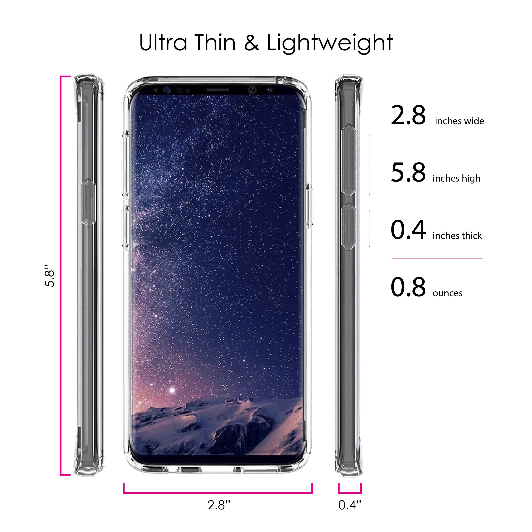 DistinctInk Clear Shockproof Hybrid Case for Samsung Galaxy S9 (5.8" Screen) - TPU Bumper Acrylic Back Tempered Glass Screen Protector - Darling Don't Forget to Fall In Love with Yourself - image 5 of 5