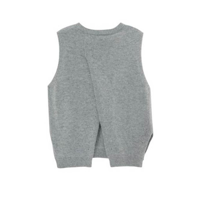 Spring Autumn Female Blended Pullover Students Solid Color Knitting Sweater Vest Sleeveless Knitted Tops Casual Dressing Accessory for Outdoor Office S