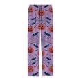 thumbnail image 3 of CONFREE Mens Halloween Pajama Pants Hallowmas Pj Pants for Men Pumpkin Ghost Print Lounge Bottoms Elastic Waist Drawstring Sleepwear With Pockets, 3 of 6