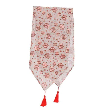 

Christmas Embroidery Tablecloth Linen Decorative Table Runner Long Table Cover for Xmas Party Holiday Winter Home Decor (Snowflake)