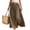 Coffee_Skirt, variant on Women's Cotton Linen Swing Long Skirt Elastic Waist Flowing Maxi Crinkled Skirt Retro Casual Layered Pleated Flowy Long Maxi Skirts With Belt Light XL