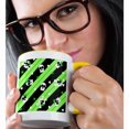 thumbnail image 2 of 3drose, Cute Green Skull and Hearts Print, 11oz Two-tone Yellow Mug, 2 of 6