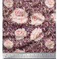 thumbnail image 1 of Soimoi Poly Georgette Fabric Check & Roses Floral Print Sewing Fabric Yard 42 Inch Wide, 1 of 3