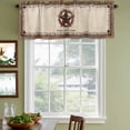 thumbnail image 3 of Western Star Vintage Curtain Valances for Windows, Kitchen Valance Window Treatments Panel 2 Pack, Country Texas Stars Buffalo Plaid Brown Rod Pocket Short Curtains for Bathroom Bedroom 42 x 12 Inch, 3 of 8