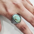 thumbnail image 7 of Tibetan Turquoise Ring, Silver Jewelry, 925 Silver Ring, Father's Day, AAA Natural Turquoise, December Birthstone Ring, Heavy Mens Ring, Spiritual Healing Gemstone, Christmas, Signet Mens Ring, 7 of 7