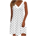 thumbnail image 2 of Smsaxvxz Summer Dresses for Women 2026 Fashion Polka Dot Print V Neck Sleeveless Casual Loose T Shirt Dress Tank Dress Sundresses, 2 of 7