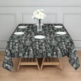 thumbnail image 3 of Black Skeleton Plant Pattern Square Tablecloth,Waterproof Square Table Cover,Wipeable Spillproof Washable Table Cover for Home Kitchen Party Decor 42"X42"(107x107cm), 3 of 6